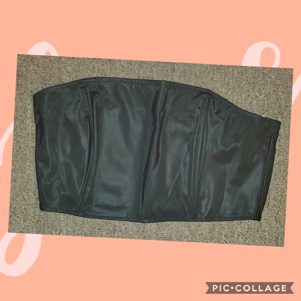 New black polyester Crop top